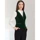 thumbnail image 4 of Chaleco de Estilo Retro de Terciopelo para Mujer con Cuello en V sin Mangas Vintage Racerback Steampunk Vest Verde oscuro S, 4 of 6