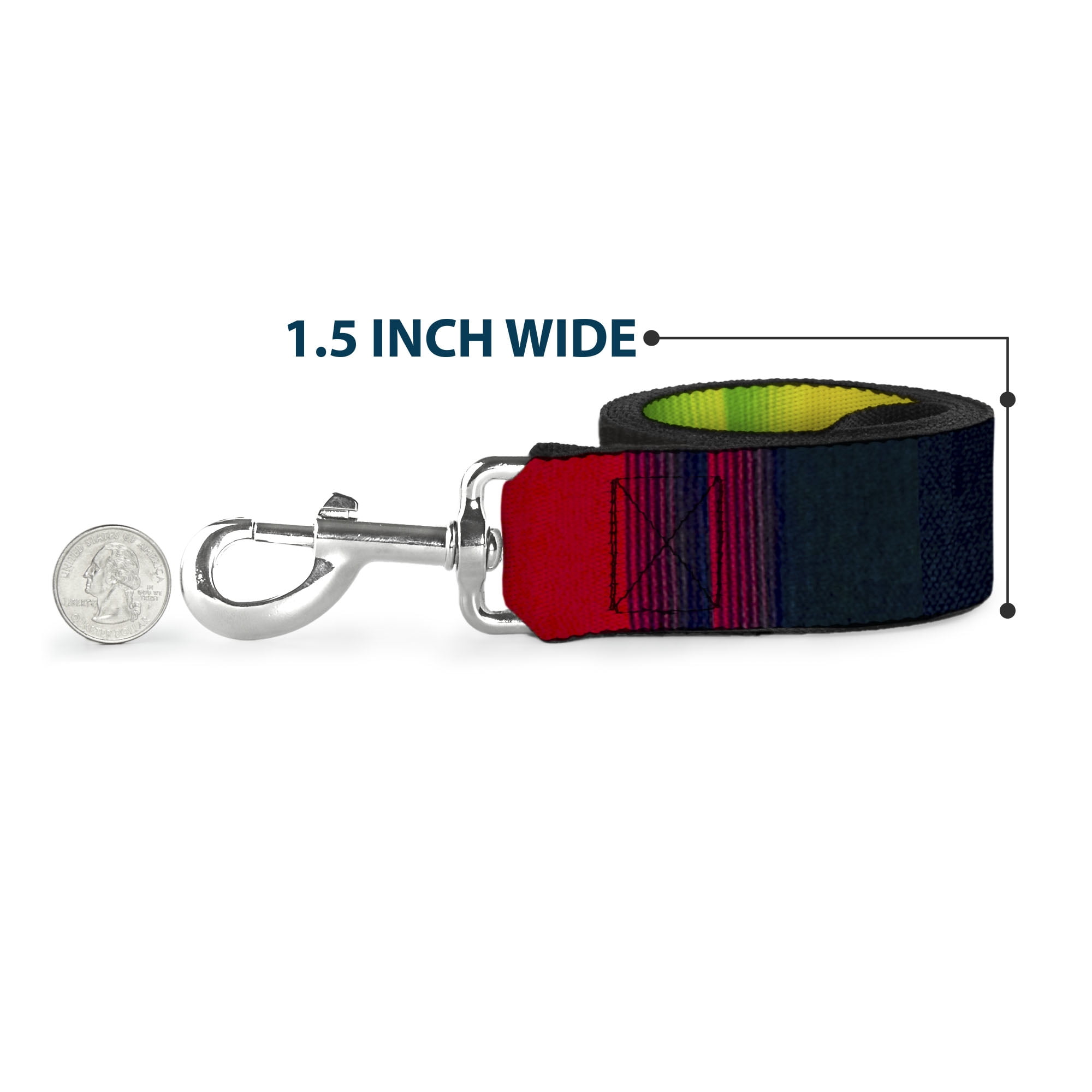 Buckle-Down Pet Leash, Dog Leash, Zarape Vertical Rasta, 6 Feet Long 1.0 Inch Wide