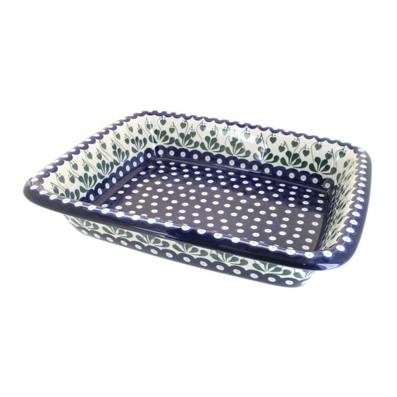Blue Rose Polish Pottery Alyce Large Rectangular Baker