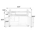 thumbnail image 5 of Outdoor Bar Table Wicker Bar Cart with Cabinet and Steel Top Featuring Ice Bucket Lockable Wheels Side Basket for Garden Patio Poolside and Backyard, 5 of 8
