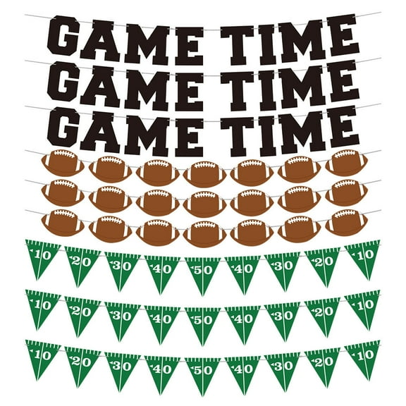 Soimiss Sports Theme Photo Backdrop American Football Hanging Banners for Family Gathering