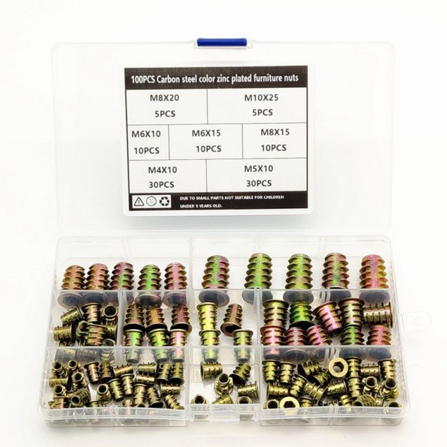 Graflsoa 100-Piece Stainless Steel Screw and Socket Set for Wooden Furniture, Rustproof and Durable with 6 Sizes Included