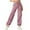 Pink, variant on Ahdbta Women's High Waisted Cargo Pants Travel Y2K Streetwear Trousers Stretchy Baggy Hiking Pants with 6 Pockets Drawstring Ankle Cuffs