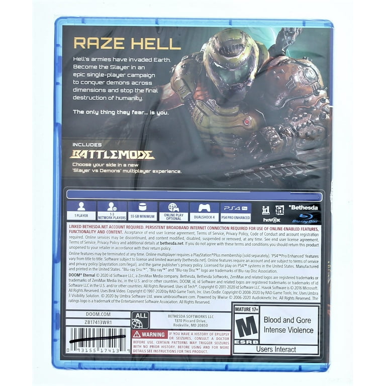 Doom Eternal PS4 Video Game - Bethesda Softworks - Walmart.com