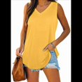 thumbnail image 3 of Camisetas Sin Mangas con Cuello en V para Mujer, Color Amarillo, Talla S, 3 of 6