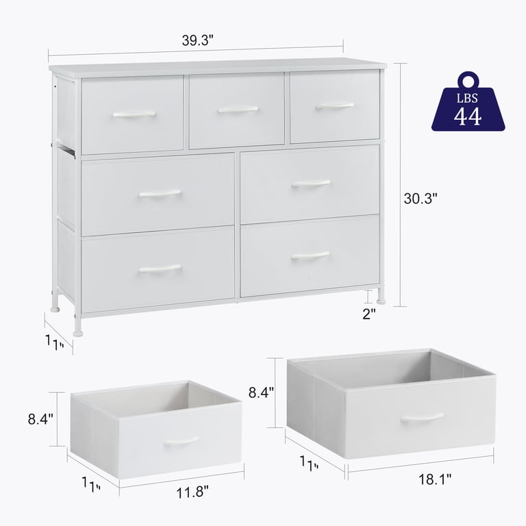 edx 7 Drawer Dresser, Tall Slim Storage Organizer for Bedroom