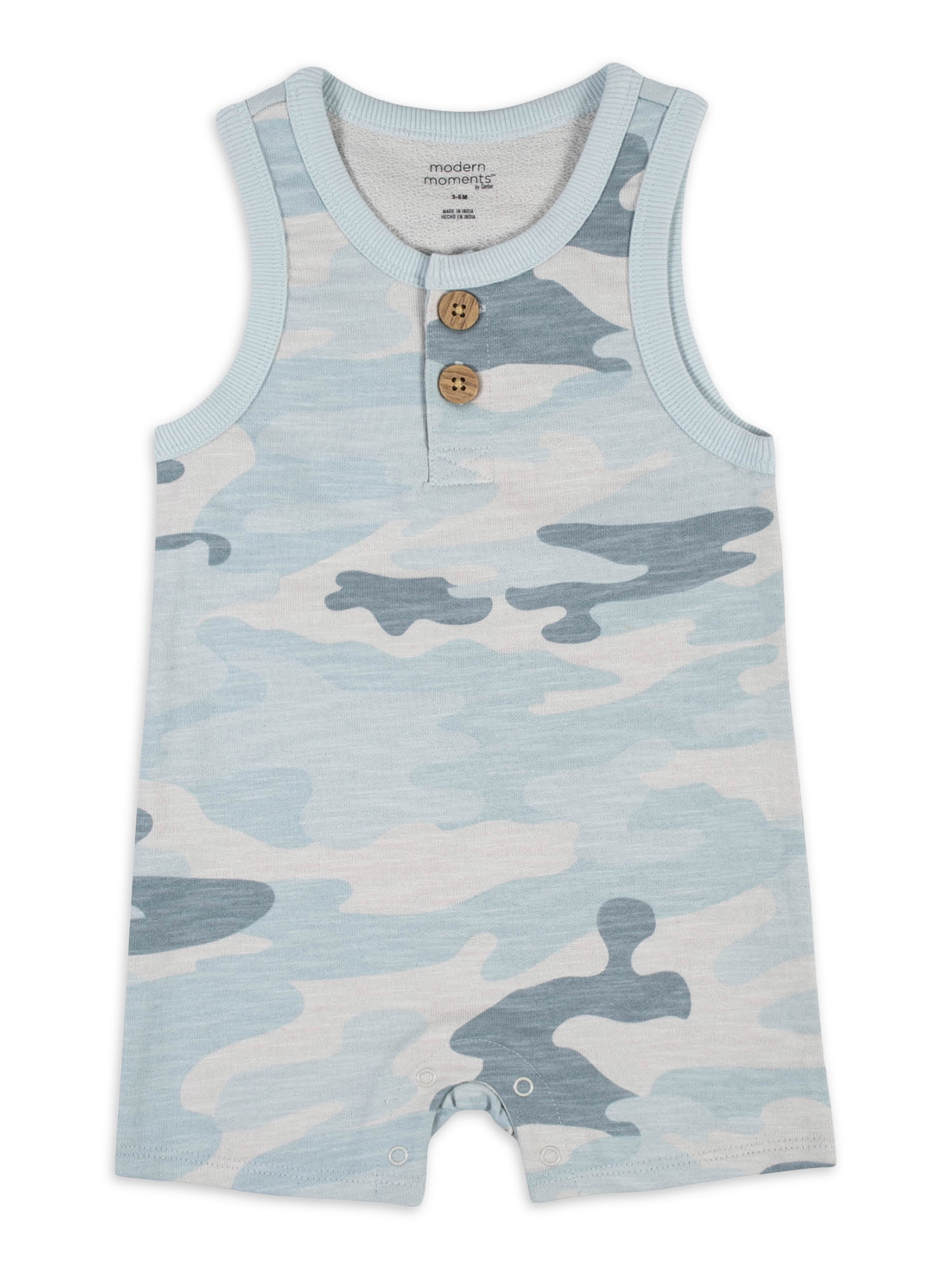 Modern Moments By Gerber Baby Boy Sleeveless Romper (0/3 Months 24