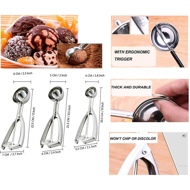 Cookie Scoop, Include #60/1 Tablespoon, #40/2 Tablespoon, #20/3