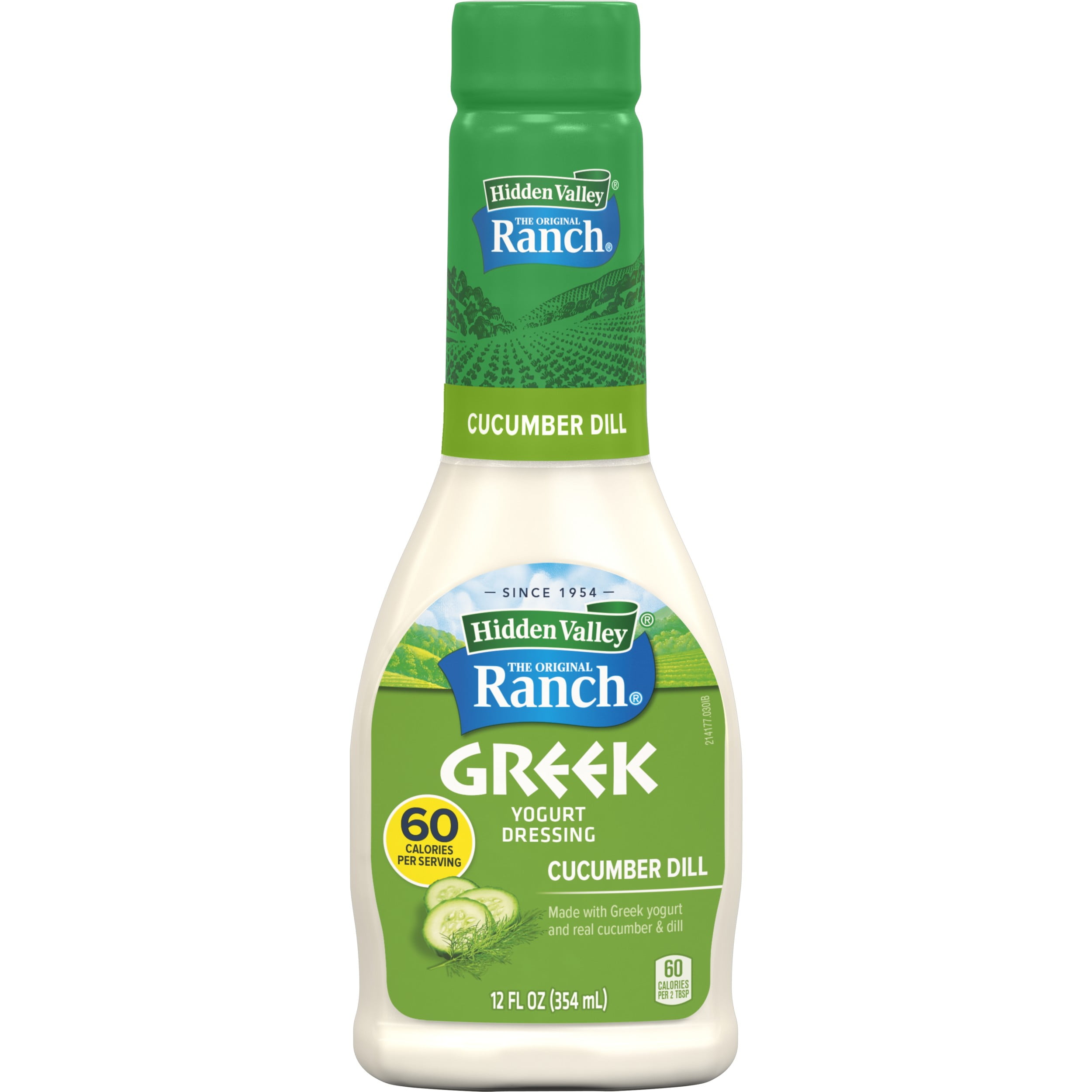 Hidden Valley Greek Yogurt Cucumber Dill Salad Dressing & Topping, Gluten Free 12 oz Bottle