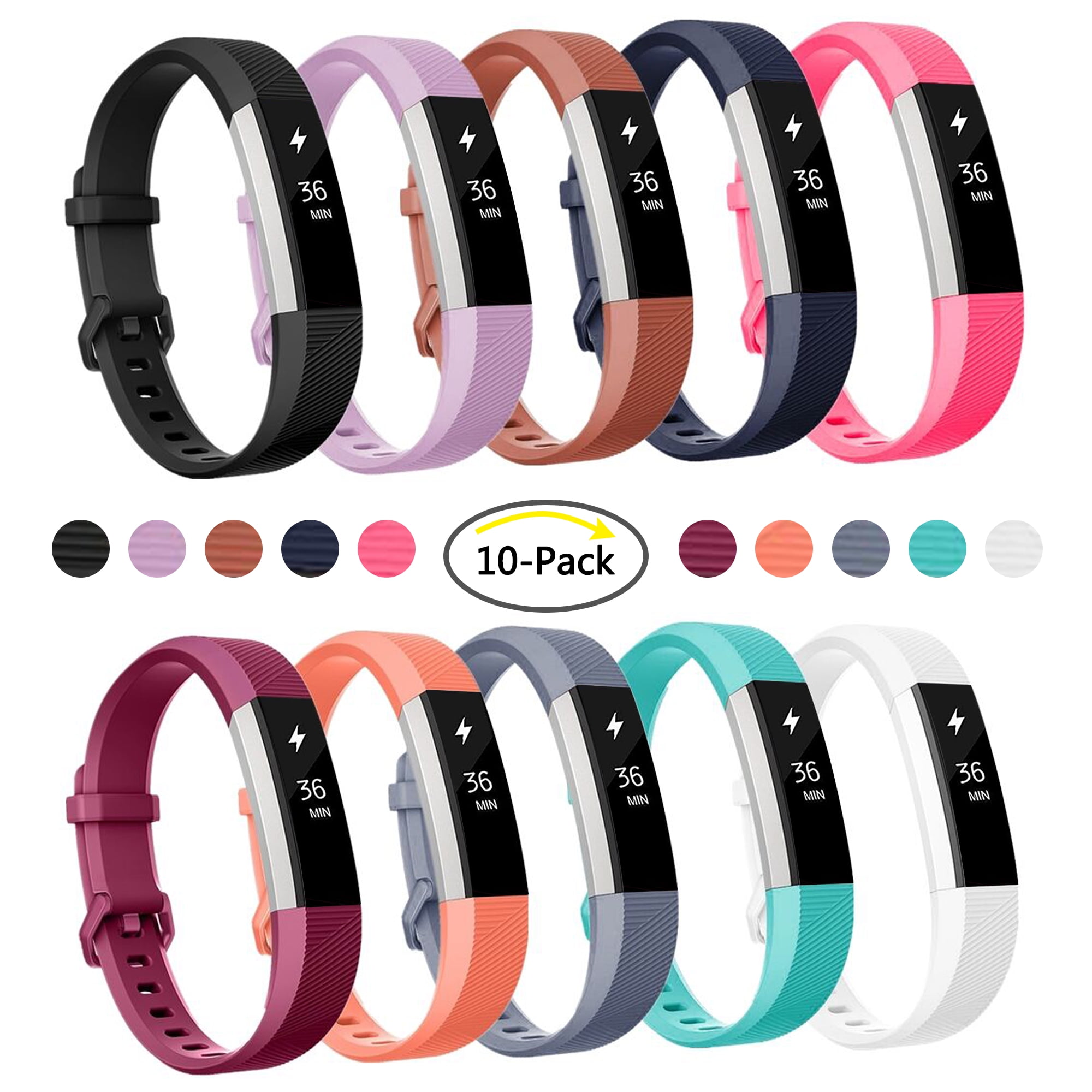 10PK ASSORTED Small-Medium Wristband Band Strap Bracelet For FITBIT ALTA/HR/ACE 