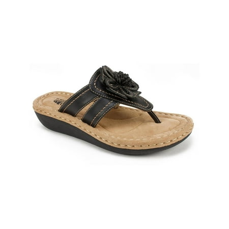Cliffs by White Mountain Womens Carnation Faux Leather Slide On Thong Sandals