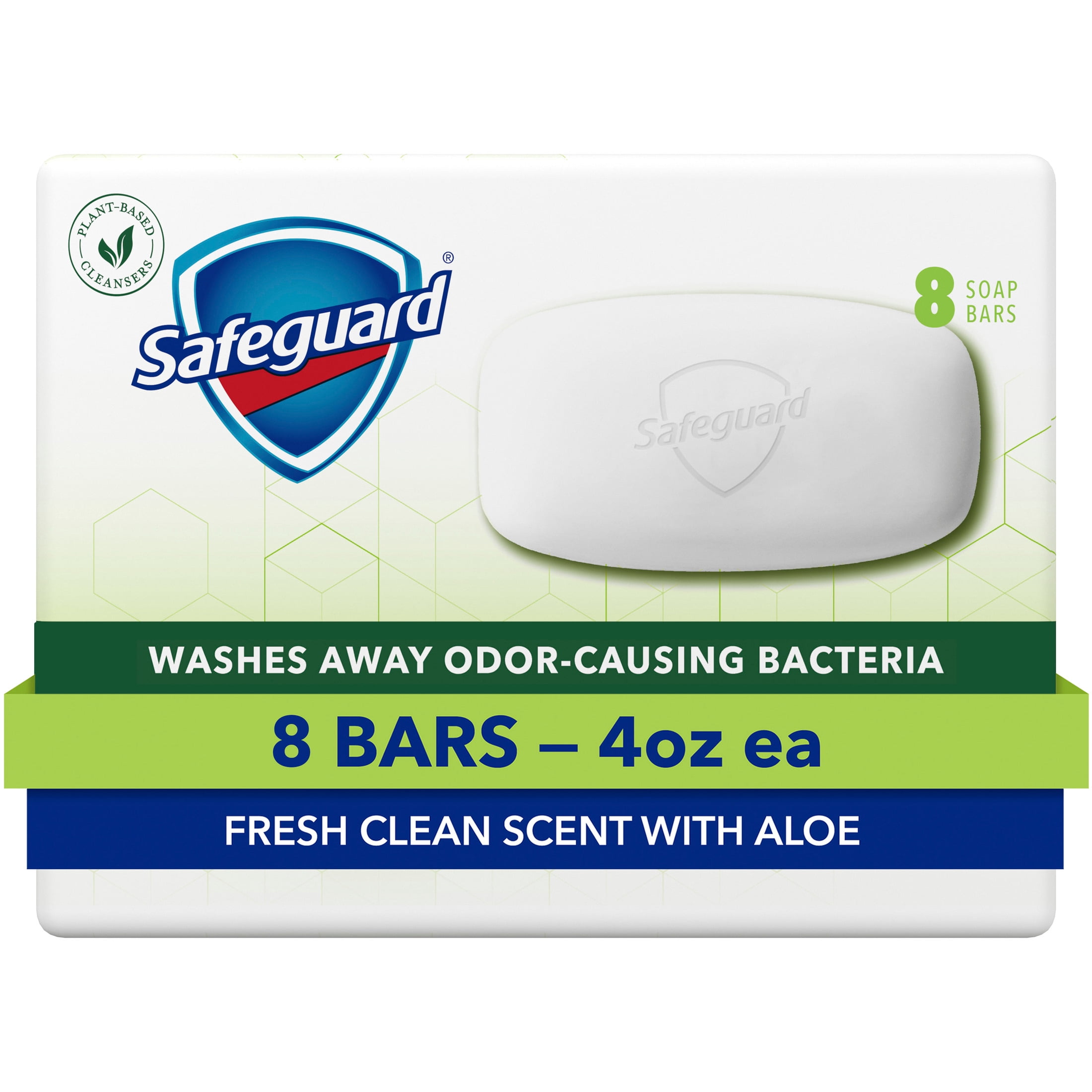 (4 pack) Safeguard Bar Soap Fresh Clean Scent with Aloe, 4oz (8 Count)