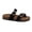 Black, variant on GIAN-280 Women's Slip On Toe Strap Double Buckle Cork Footbed Sandal