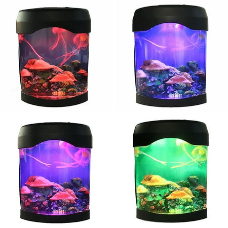 225*180*88mm Mini LED Nightlight Lighting Jellyfish Fish Tank Aquarium Lamp Bedside Cabinet