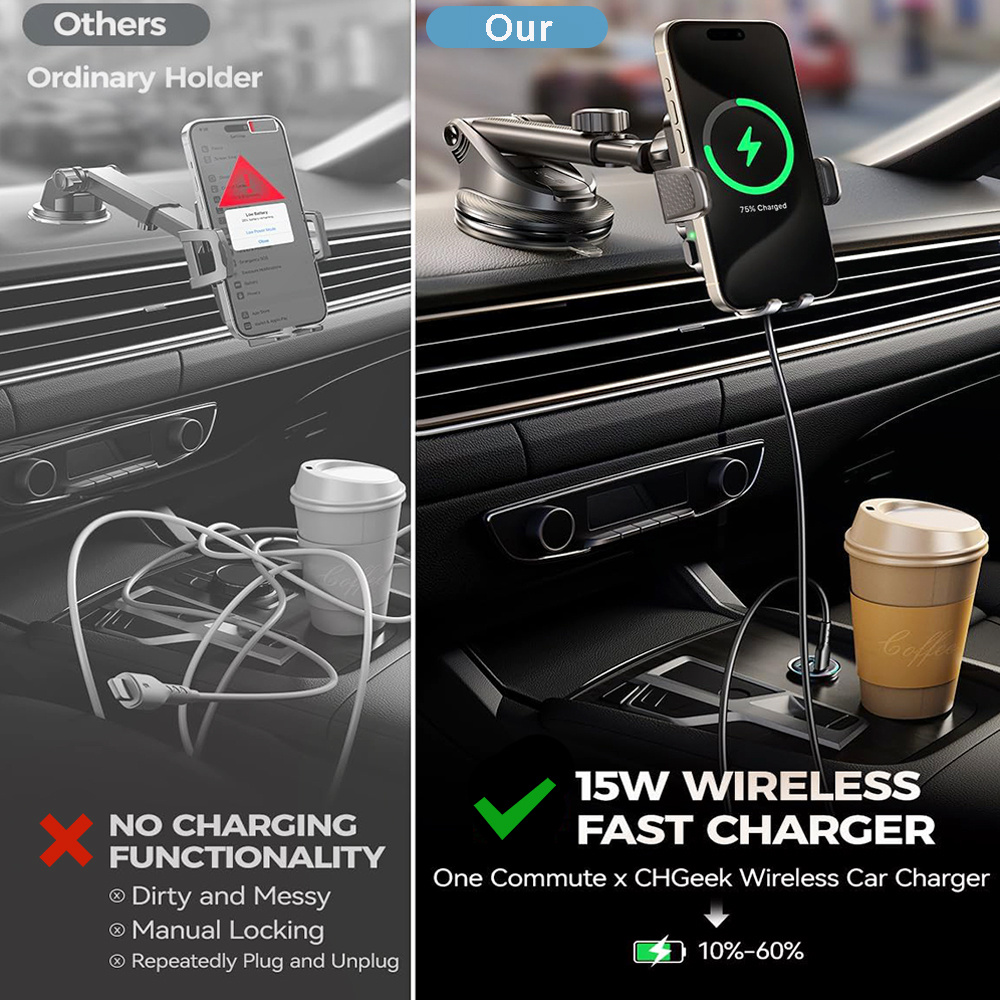 SINYWAY 15W Wireless Car Phone Charger Mount photo 8