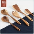 thumbnail image 1 of Eco-Friendly Moré Wood Cooking Utensil Set with Long Handle – Non-Stick Safe Spatulas & Salad Spoon for Stir-Fries, Pancakes, and Kitchen Versatility, Customizable with Engraved LOGO, 1 of 5
