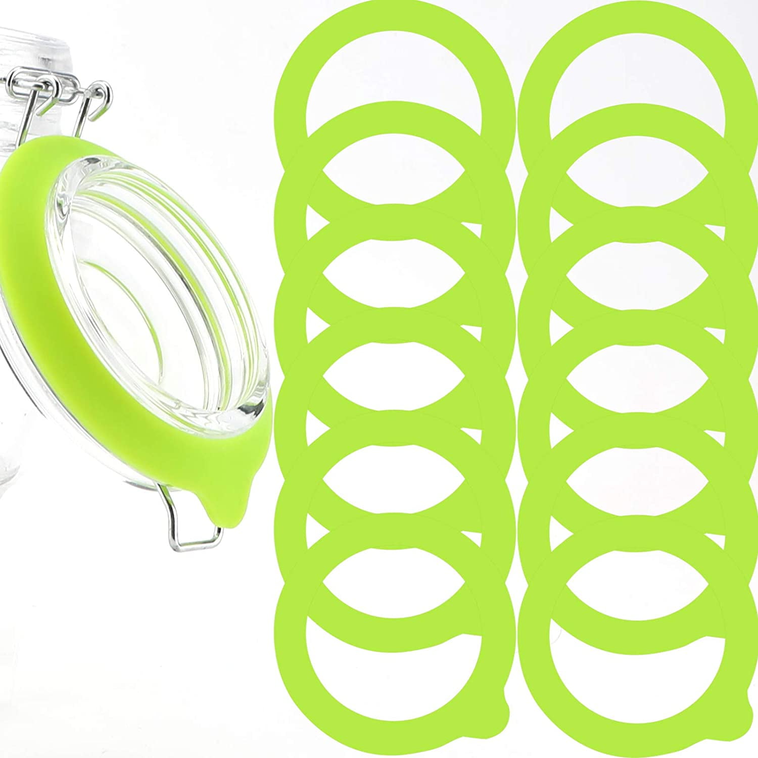 12Pcs Silicone Jar Gaskets Replacement, Leak Proof Silicone Gasket Airtight Seals Rings for
