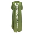 thumbnail image 3 of iTNHFP Robes Maxi pour Femmes 2025 Robe d'Été Décontractée pour Femmes Vacances Florale en Chiffon Sans Manches Robe Maxi Ensemble Deux Pièces Cardigan, 3 of 4