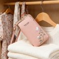 thumbnail image 5 of gcong Fashion Embroidery Slim Crossbody Phone Purse Zipper Pouch Wallet For Women Daily Use Accessory, 5 of 5