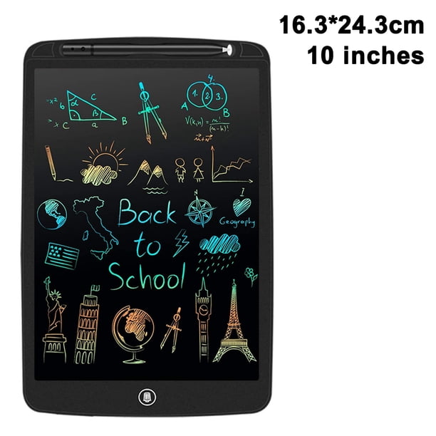 Tableta de escritura LCD de 10/12 pulgadas, almohadillas de dibujo de escritura electrónica, tablero de garabatos portátil, regalos para niños, notas de oficina, pizarra blanca para el hogar Fokelyi 222457-3