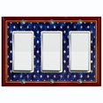 thumbnail image 1 of Metal Light Switch Plate Cover Elegant Maroon Blue Rhombus Pattern Frame FRA042, 1 of 13