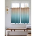 thumbnail image 6 of Tier Curtains 45 Inches Long, Navy Blue Brown Ombre Window Treatment Curtain Drapes, Teal Gradient Color Modern Abstract Art Small Curtain Drapes for Bathroom Laundry Room, 27.5"x45", 2 Panels, 6 of 7