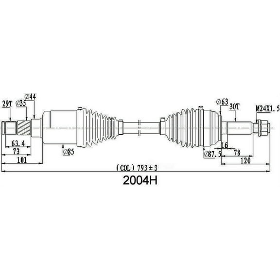 CV Axle Shaft-High Quality OE Style DSS 2004H fits 16-21 Tesla X Fits select: 2016-2017,2019-2021 TESLA MODEL X
