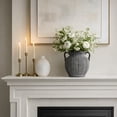 thumbnail image 3 of Textured Handled Jug Vase for Living Room Decor - Modern Home Accecnt for Bedroom, Console Table, and Office Styling - Sculptural Ceramic Flower Vase for House Display - 10", Black, 3 of 12