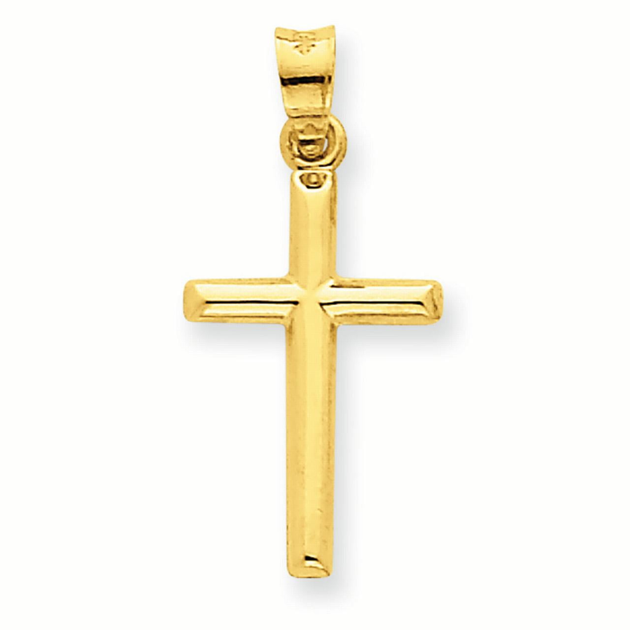 Lex /& Lu 14k White Gold Reversible Latin Cross Pendant