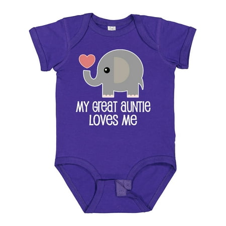 

Inktastic Great Auntie Loves Me Elephant Gift Baby Boy or Baby Girl Bodysuit