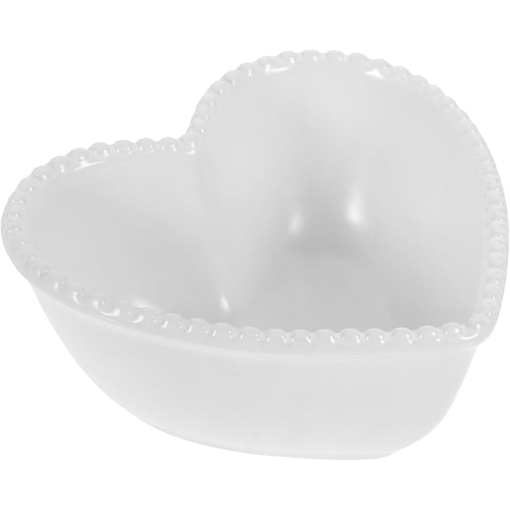 ABPETE Fruit Bowl Appetizer Plate Heart Shaped Bowl Ceramic Heart Bowl Heart Shape Salad Bowl Irregular Bowl for Fruit Salad Soup Cereal Snacks Dessert Pudding Cake Food White Pasta Bowl Bowls