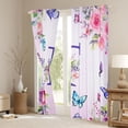 thumbnail image 3 of Homewish Girls Monogrammed T Black Out Curtains, Romantic Garden Rose Flower Curtains Pack of 2 (42x63 Each), Cartoon Butterfly Animal Bedroom Curtains, Window Curtains Bedroom Decor, 3 of 6