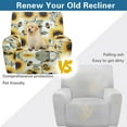 thumbnail image 4 of Xoenoiee Sunflower Bee Pattern Recliner Slipcovers for Living Room, 4 Pieces Stretch Jacquard Recliner Chair Cover Soft Fitted Recliner Protector with Elastic Bottom for Kids, Pets, 4 of 7