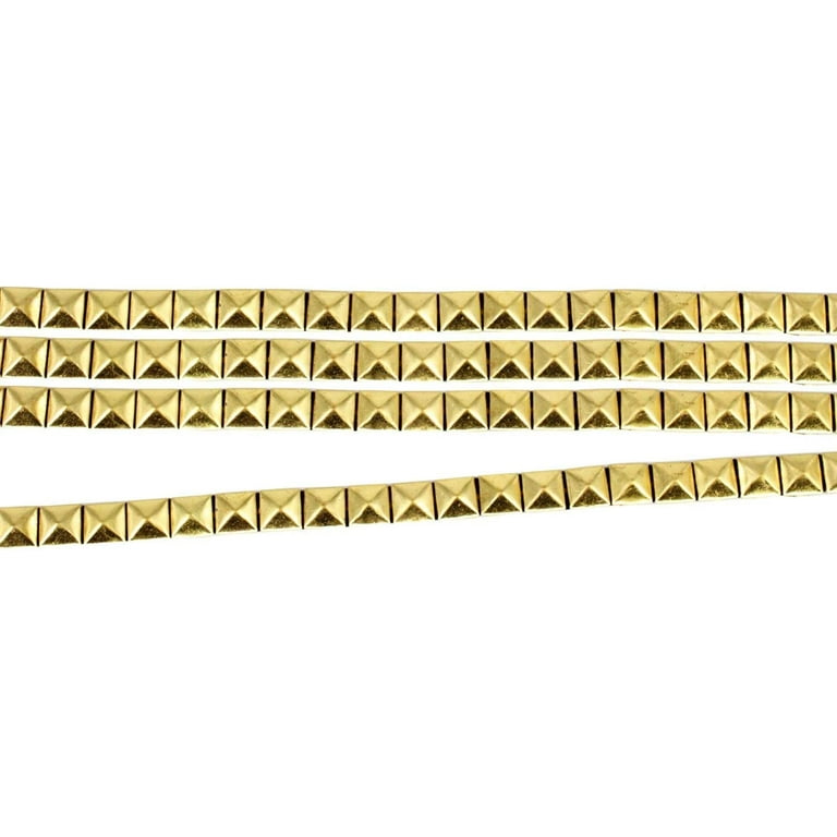12m Gold Pyramid Studs with Nail - 20 Pieces
