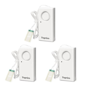 Topvico Water Alarms for Basements, Heater Leak Detector, Sump Pump Overflow Moisture Flood Sensor, 120dB Work Alone Battery Operated 3 packs
