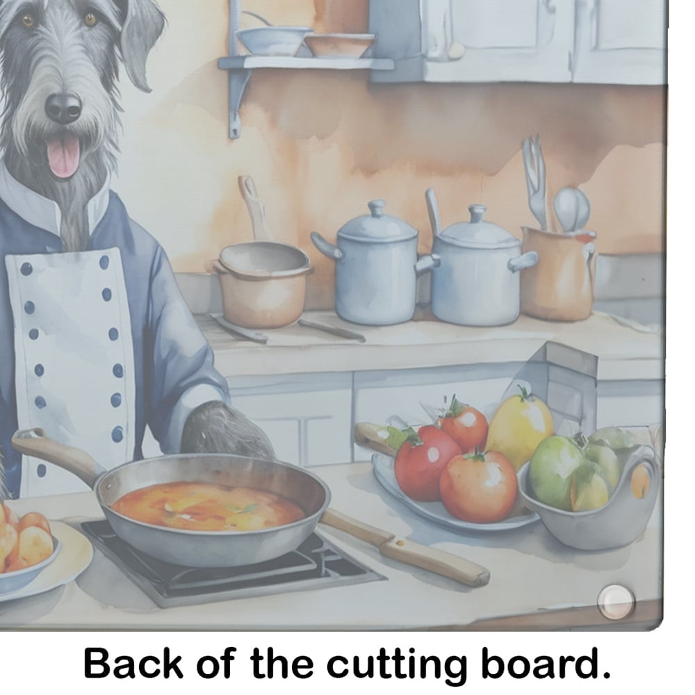 Scottish Deerhound The Chef Glass Cutting Board 12 in x 15 in