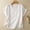 *White, variant on ClodeEU Women's Linen Blend V Neck Short Sleeve Top with Rolled Cuff Sleeves ,Solid Color Casual Spring Summer Blouse Black,Women's Plus L