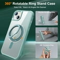 thumbnail image 2 of Allytechgroup iPhone 15 Plus Magnetic Case with Rotating Stand, Multi Angle Viewing Stand Anti-Scratch Compatible with Magsafe & Car Mount Phone Case for Apple iPhone 15 Plus, Blue, 2 of 7