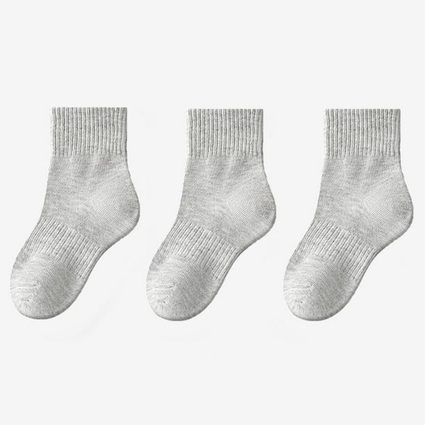 Kids' 3-Pack Cotton Mid-Calf Tube Socks for Boys and Girls, Breathable Athletic Socks for Sports and Daily Wear, Odor-Resistant and Moisture-Wicking