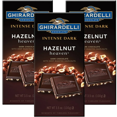 Strong Dark Chocolate Bar - (2 Pack) Ghirardelli Chocolate Intense Dark Bar, Hazelnut Heaven, 3.5 Ounce Bars