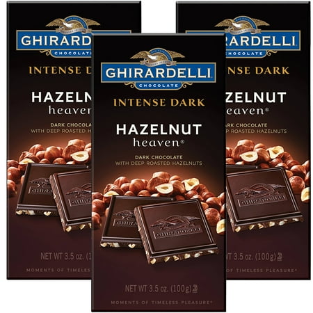 (2 Pack) Ghirardelli Chocolate Intense Dark Bar, Hazelnut Heaven, 3.5 Ounce (Best Dark Chocolate Bars)