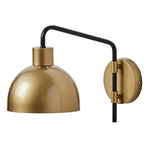 Better Homes & Gardens Wall Light Sconce, Burnished Brass and Matte Black Finish