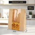 thumbnail image 2 of Paquete de 250 Bolsas para Pan con Ventana - Bolsas de Papel Kraft con Etiquetas para Panadería y Repostería, 2 of 10