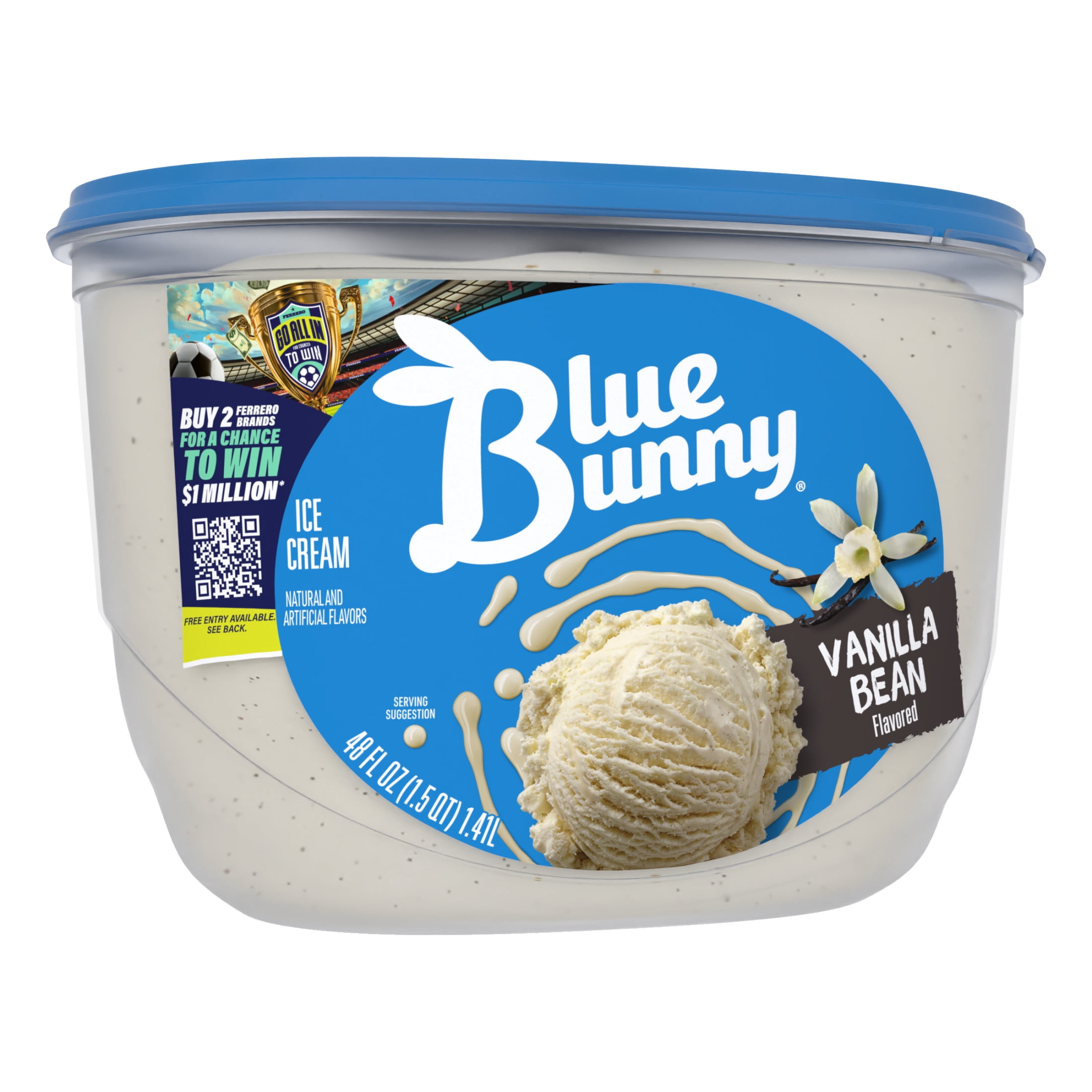 Blue Bunny Vanilla Bean Flavored Ice Cream, 48 fl oz