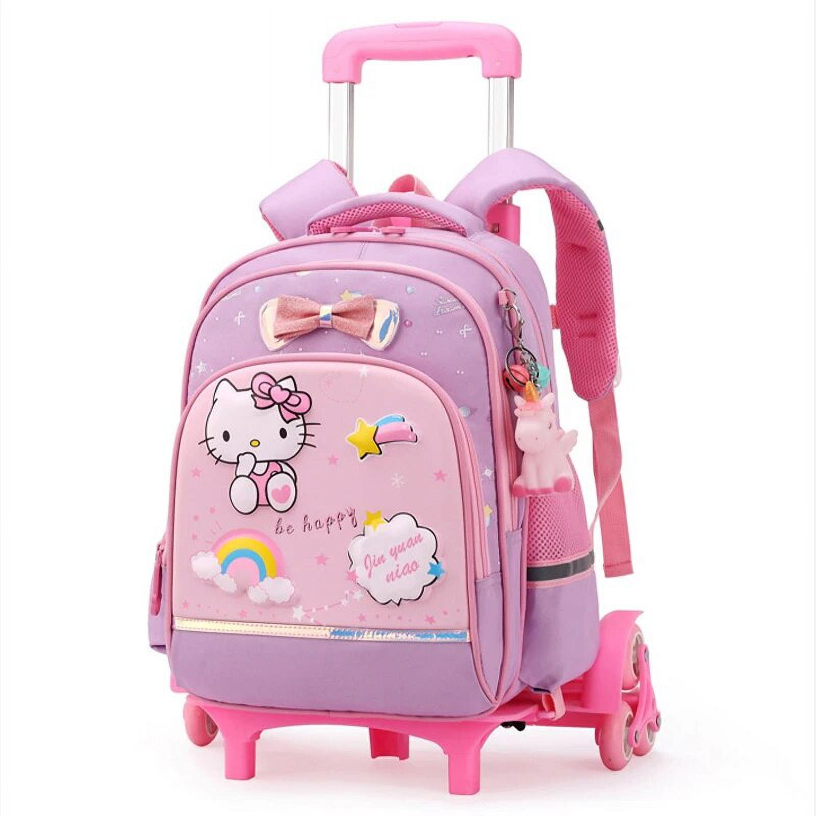 Sanrio Student Trolley Schoolbag Backpack Hello Kitty Can Be Back Detachable Multi Compartment Girl Schoolbag Stationery Gift Walmart