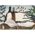 thumbnail image 2 of Dove, Arthur 18x14 Gold Ornate Wood Framed with Double Matting Museum Art Print Titled - Snowy Rooftops and Trees, 2 of 4