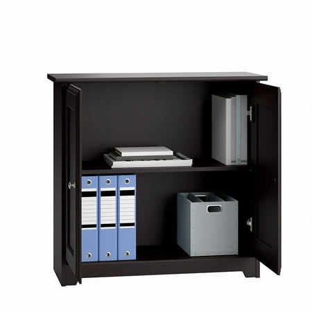 Cabot Small Storage Cabinet With Doors In Espresso Oak Engineered Wood Canada Cabot Small Storage Cabinet With Doors, Small Shelf Cabinet