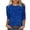 blue, variant on Staron Women's Casual Printed T-Shirt 3/4 Sleeve Round Neck Loose Blouse Fashion Top, Wine 5XL