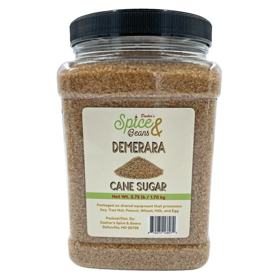 Demerara Cane Sugar | Dasher's Spice & Beans | 3.75 lb Container