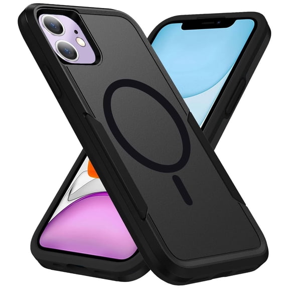Military Grade TUFF Hybrid Armor Case with MagSafe for iPhone 16 - Black